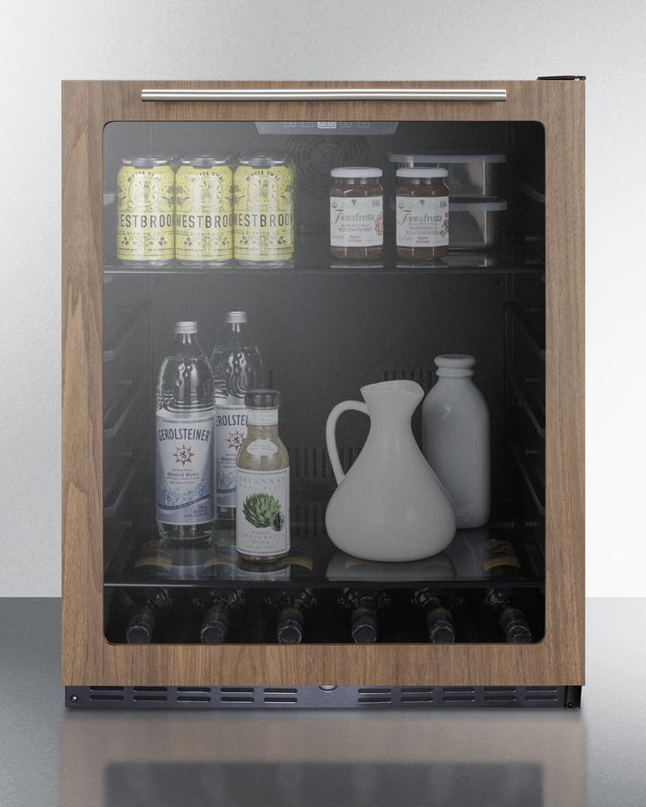 Summit 24" Wide Built-In Beverage Center With Wood Door Trim ADA Compliant
