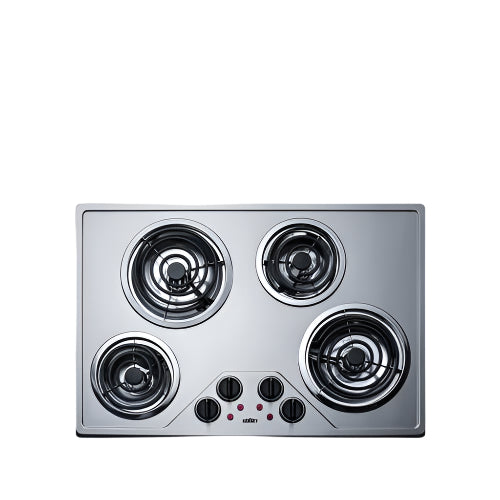 Summit 30" Wide 230V 4-Burner Coil Cooktop