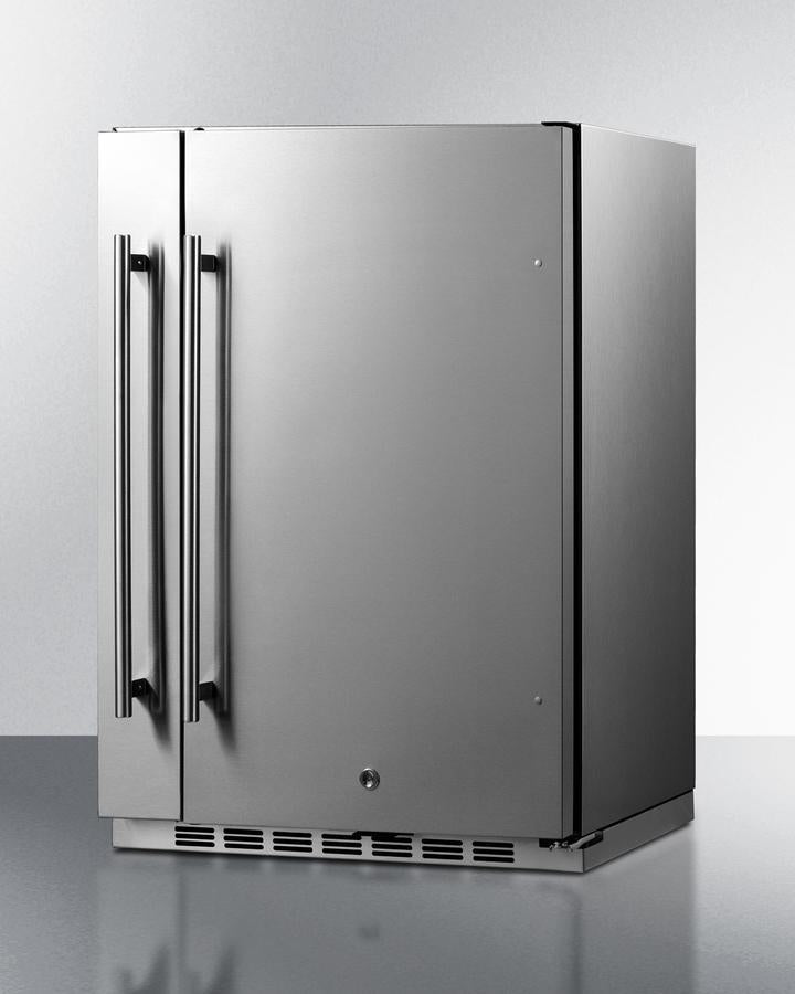 Summit Shallow Depth 24" Wide Built-In All-Refrigerator With Slide-Out Storage Compartment