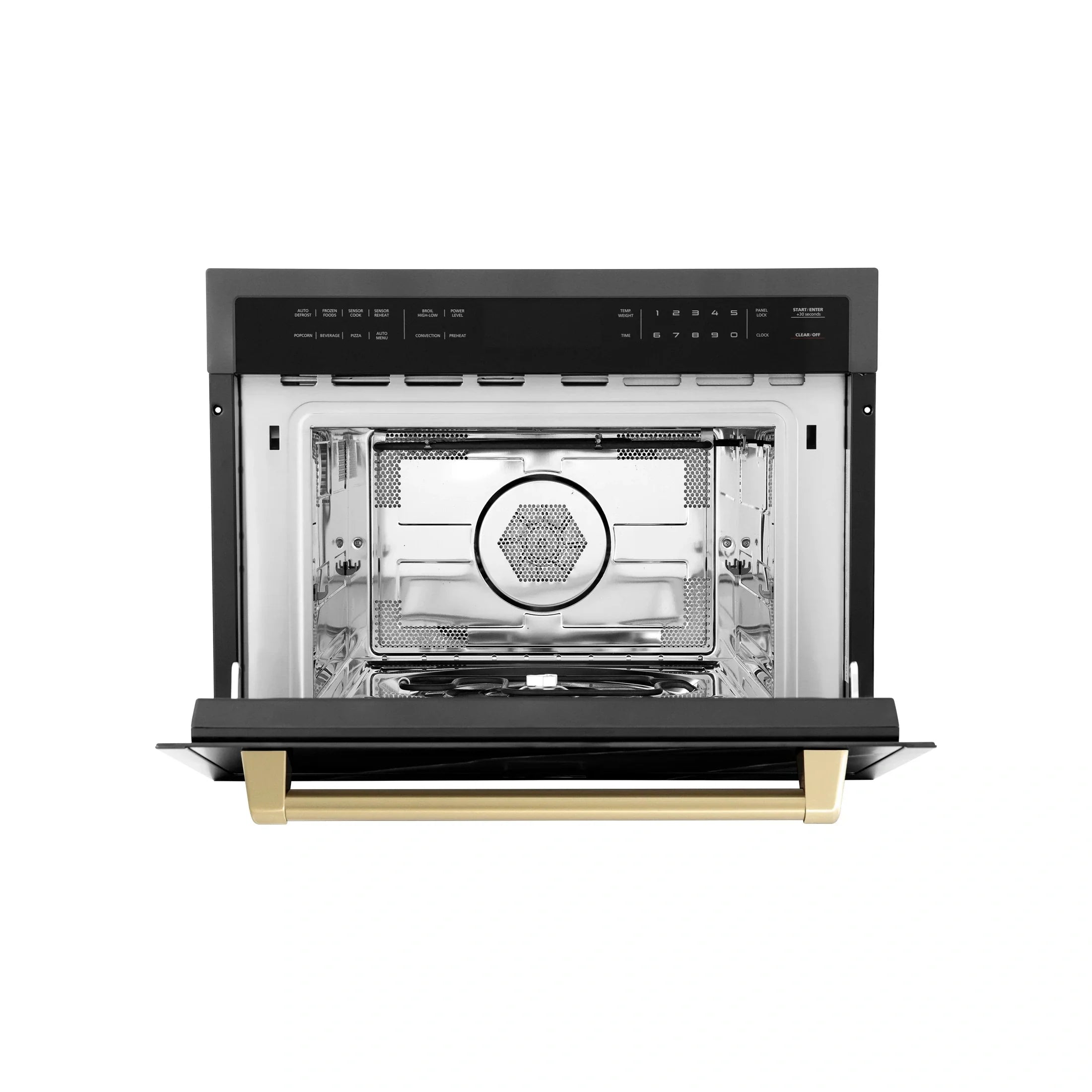 ZLINE Autograph Edition 24" 1.6 cu ft. Built-in Convection Microwave Oven in Black Stainless Steel with Accents MWOZ-24-BS