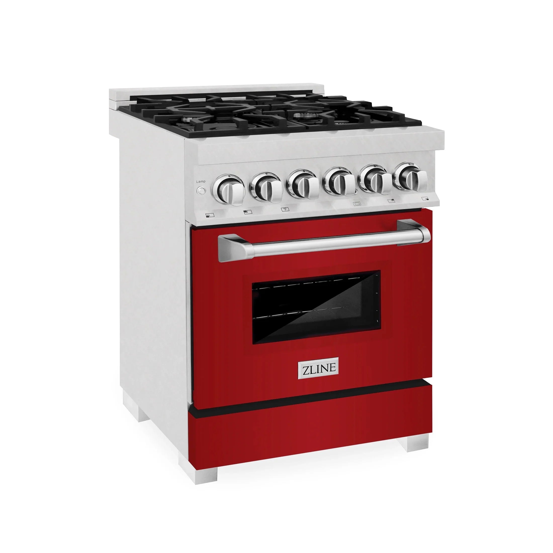 ZLINE 24" Professional Dual Fuel Range in Dura Snow Stainless Steel with Color Door Options - RAS24