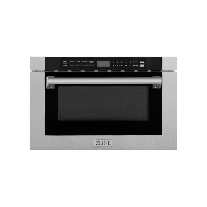 ZLINE 24" 1.2 cu. ft. Built-in Microwave Drawer with a Traditional Handle in Fingerprint Resistant Stainless Steel MWD-1-SS-H