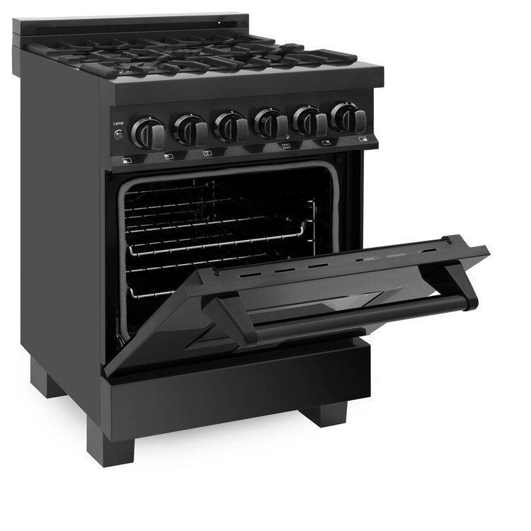 ZLINE 24" Professional Dual Fuel Range in Black Stainless Steel