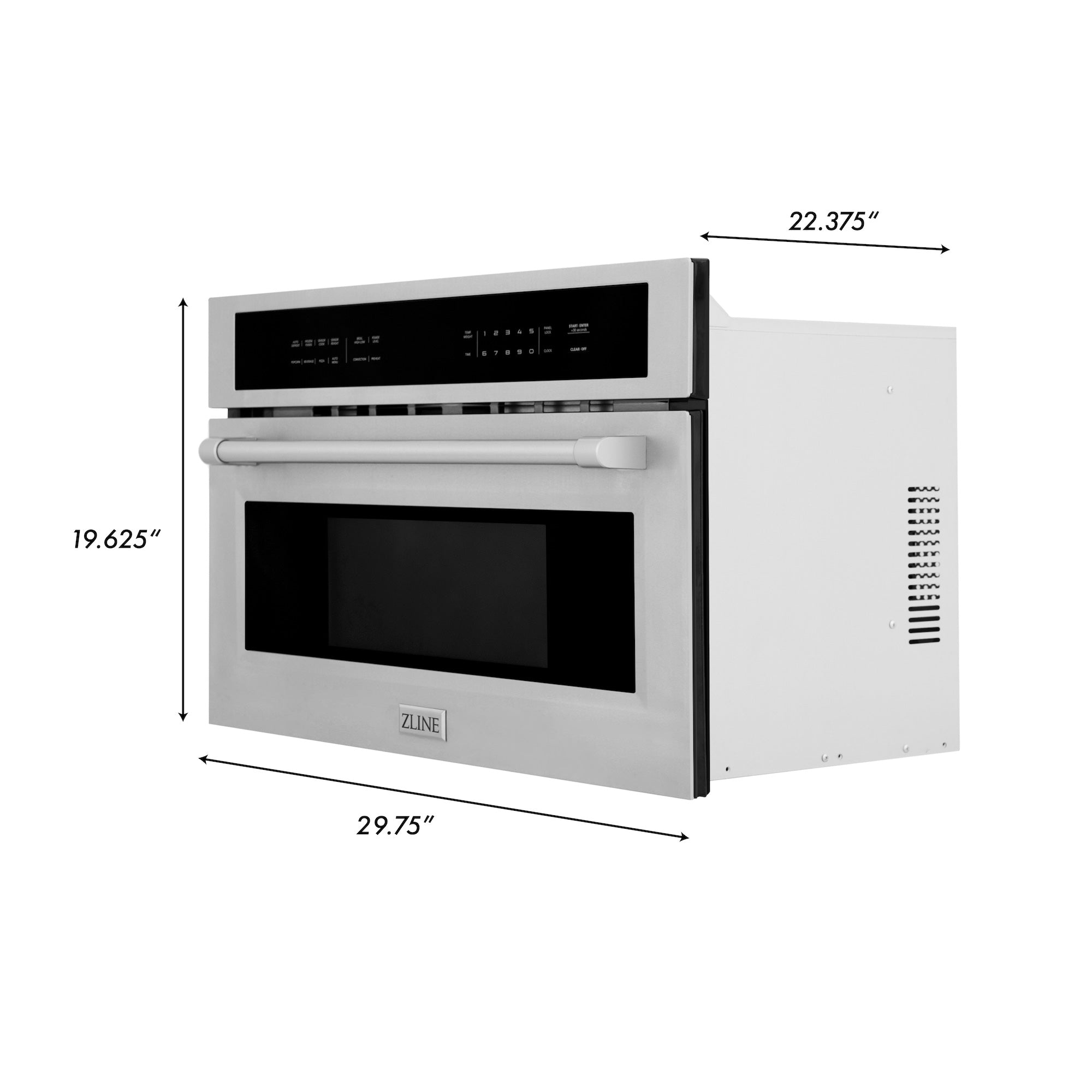 ZLINE 30” 1.6 cu ft. Built-in Convection Microwave Oven in Stainless Steel with Speed and Sensor Cooking MWO-30