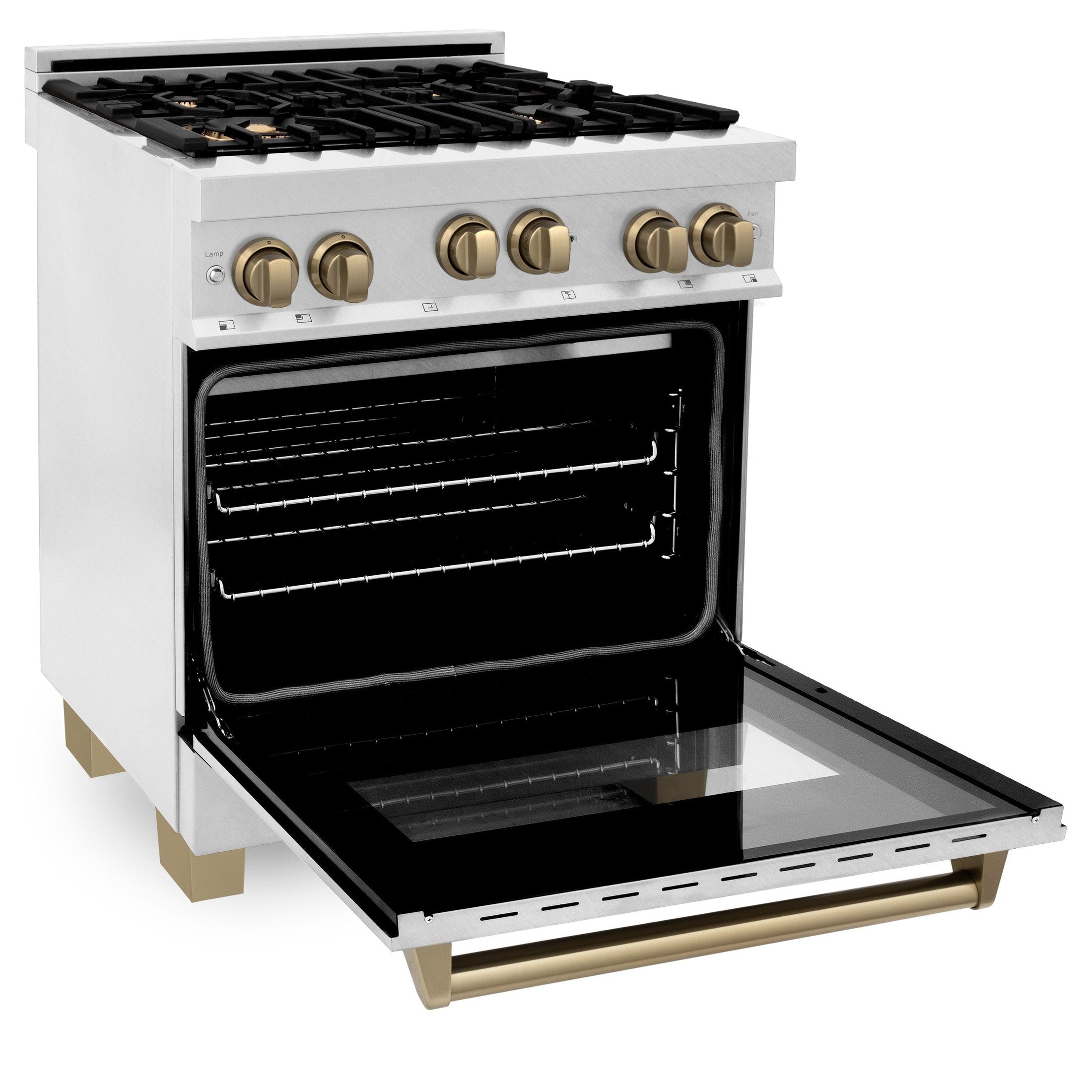 ZLINE 30" 4.0 cu. ft. Range with Gas Stove and Gas Oven in DuraSnow Stainless Steel with Accents