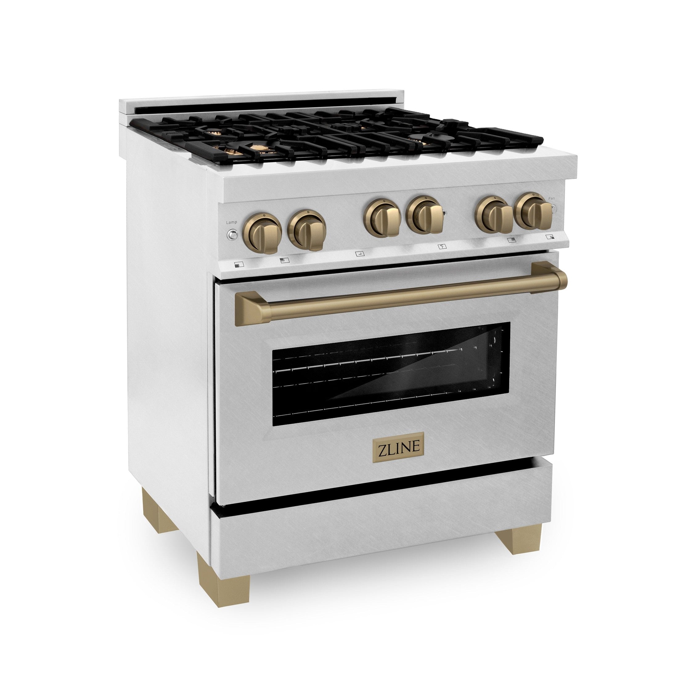 ZLINE 30" 4.0 cu. ft. Range with Gas Stove and Gas Oven in DuraSnow Stainless Steel with Accents