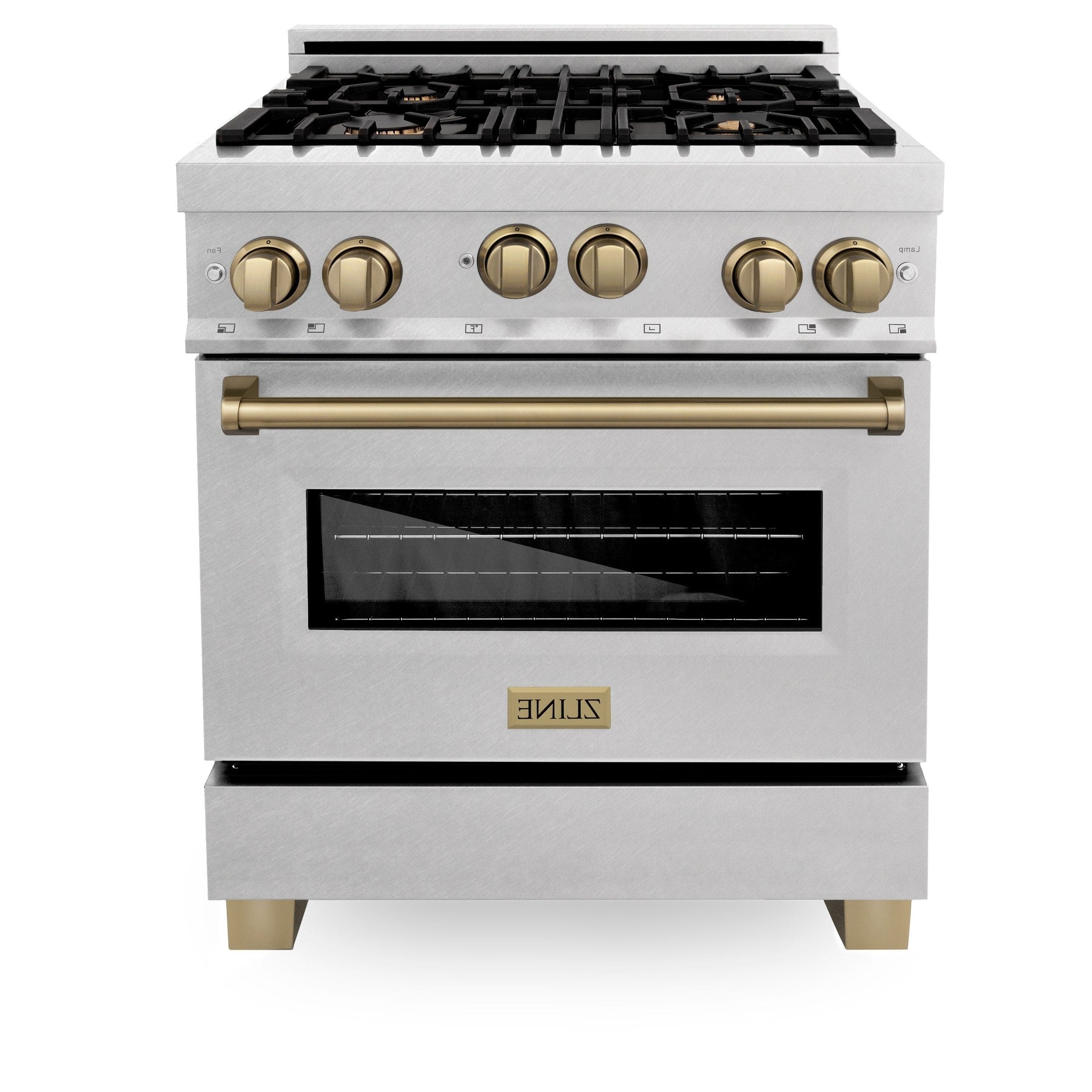 ZLINE 30" 4.0 cu. ft. Range with Gas Stove and Gas Oven in DuraSnow Stainless Steel with Accents