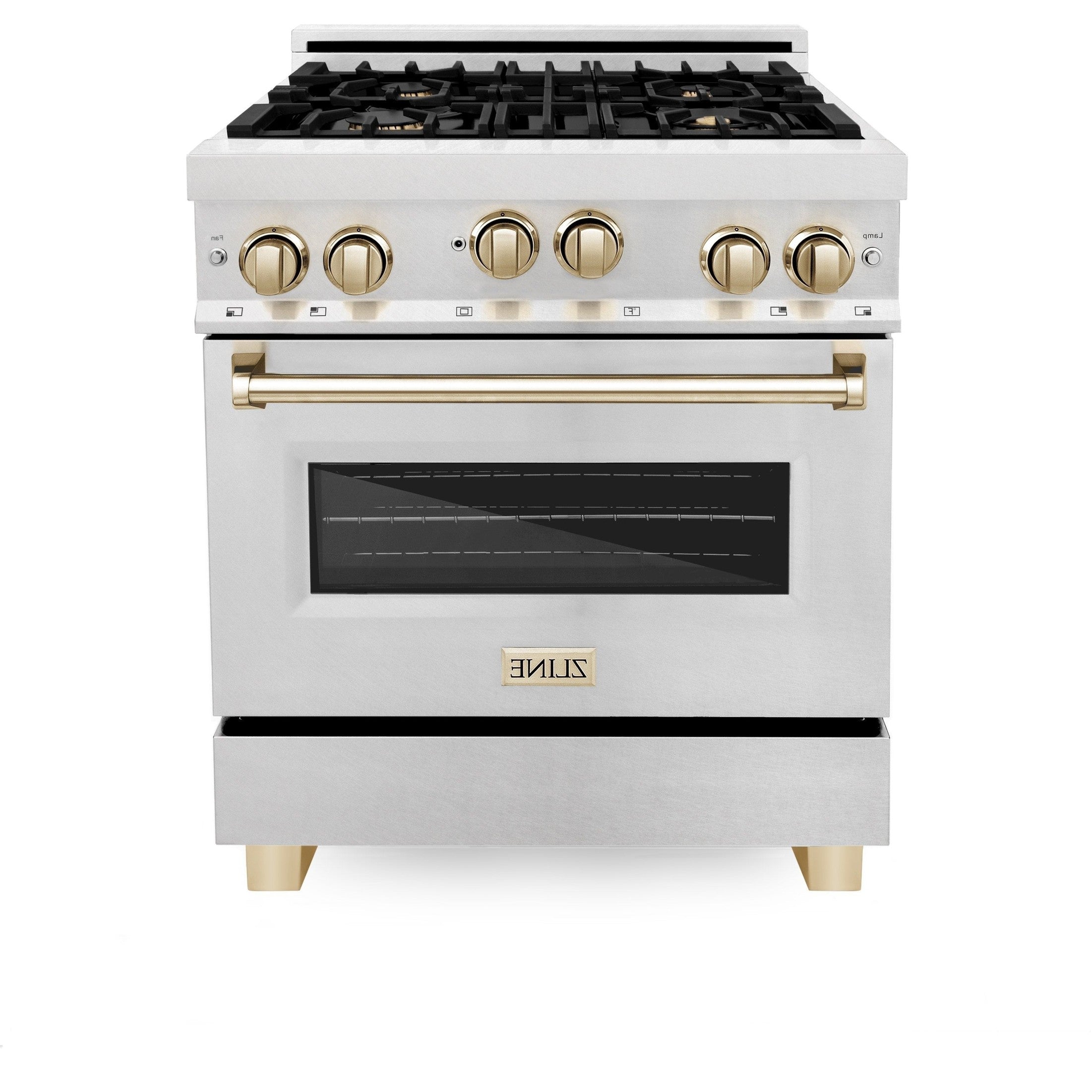 ZLINE 30" 4.0 cu. ft. Range with Gas Stove and Gas Oven in DuraSnow Stainless Steel with Accents