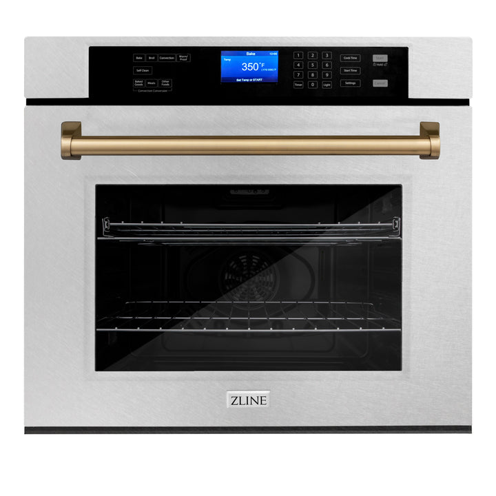 ZLINE 30" Autograph Edition Single Wall Oven with Self Clean and True Convection in Fingerprint Resistant Stainless Steel AWSSZ-30