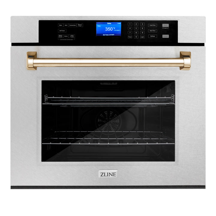 ZLINE 30" Autograph Edition Single Wall Oven with Self Clean and True Convection in Fingerprint Resistant Stainless Steel AWSSZ-30