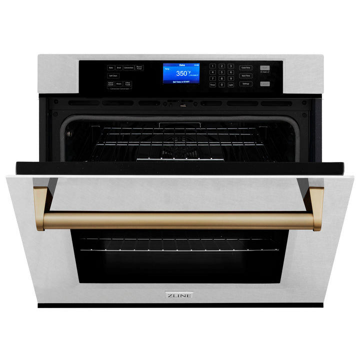 ZLINE 30" Autograph Edition Single Wall Oven with Self Clean and True Convection in Fingerprint Resistant Stainless Steel AWSSZ-30