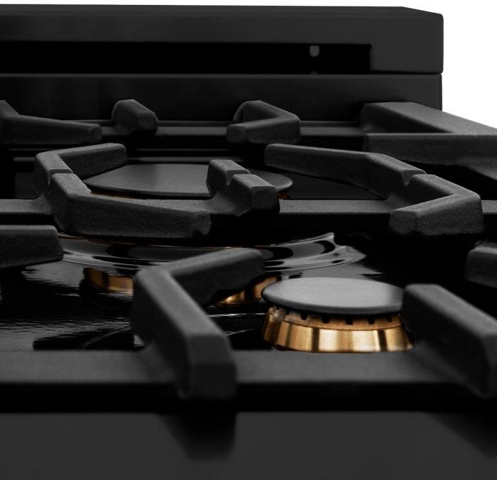 ZLINE Appliance Package - 30 in. Black Stainless Steel Gas Range, Range Hood, Microwave Drawer and Dishwasher 4KP-RGBRH30-MWDW