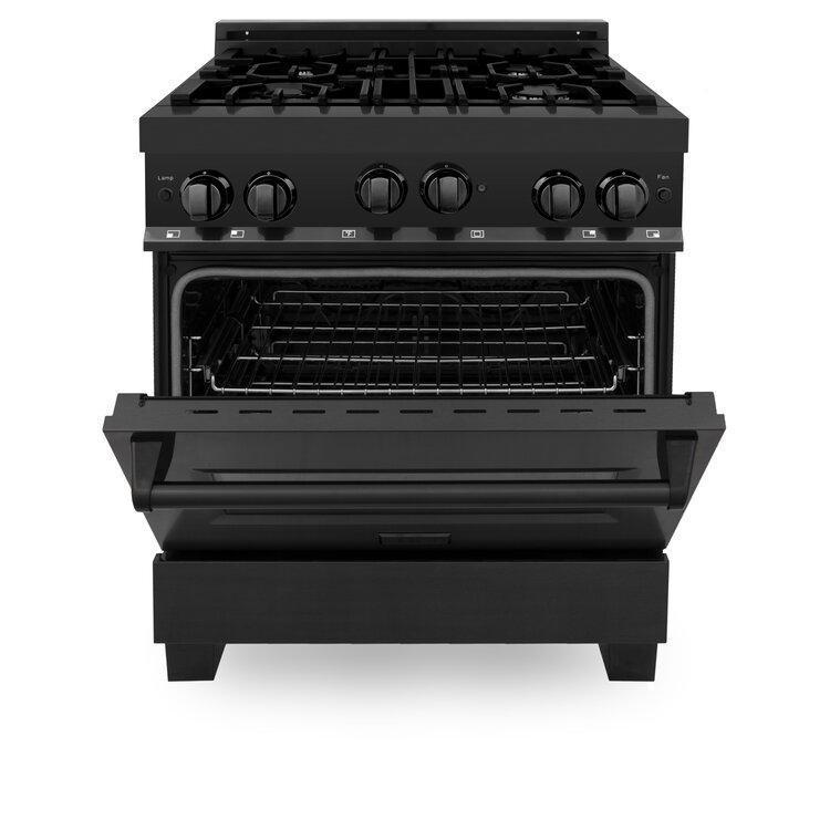 ZLINE 30" Range with Gas Stove and Gas Oven in Black Stainless Steel