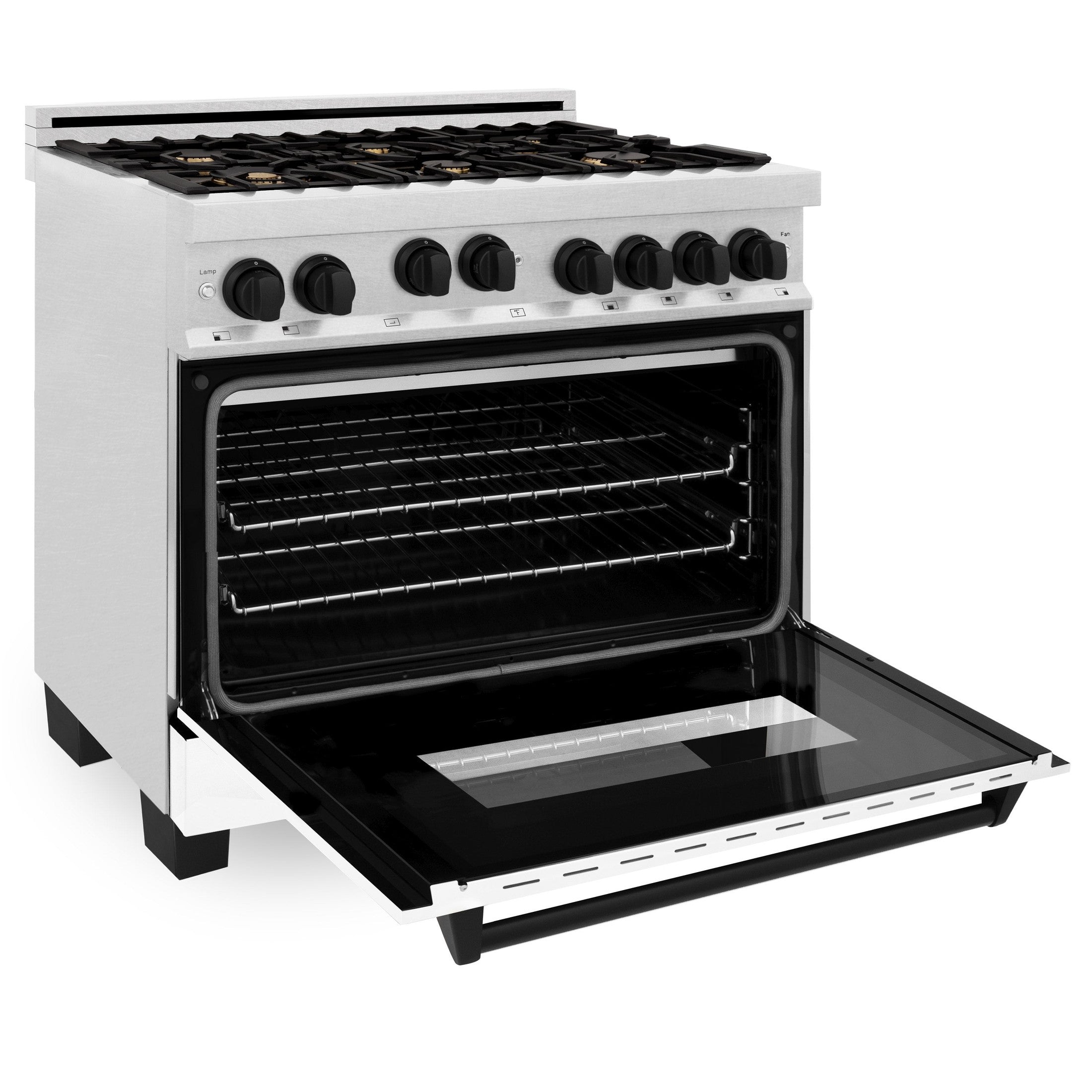 ZLINE 36" 4.6 cu. ft. Range with Gas Stove and Gas Oven in DuraSnow Stainless Steel with White Matte Door and Accents