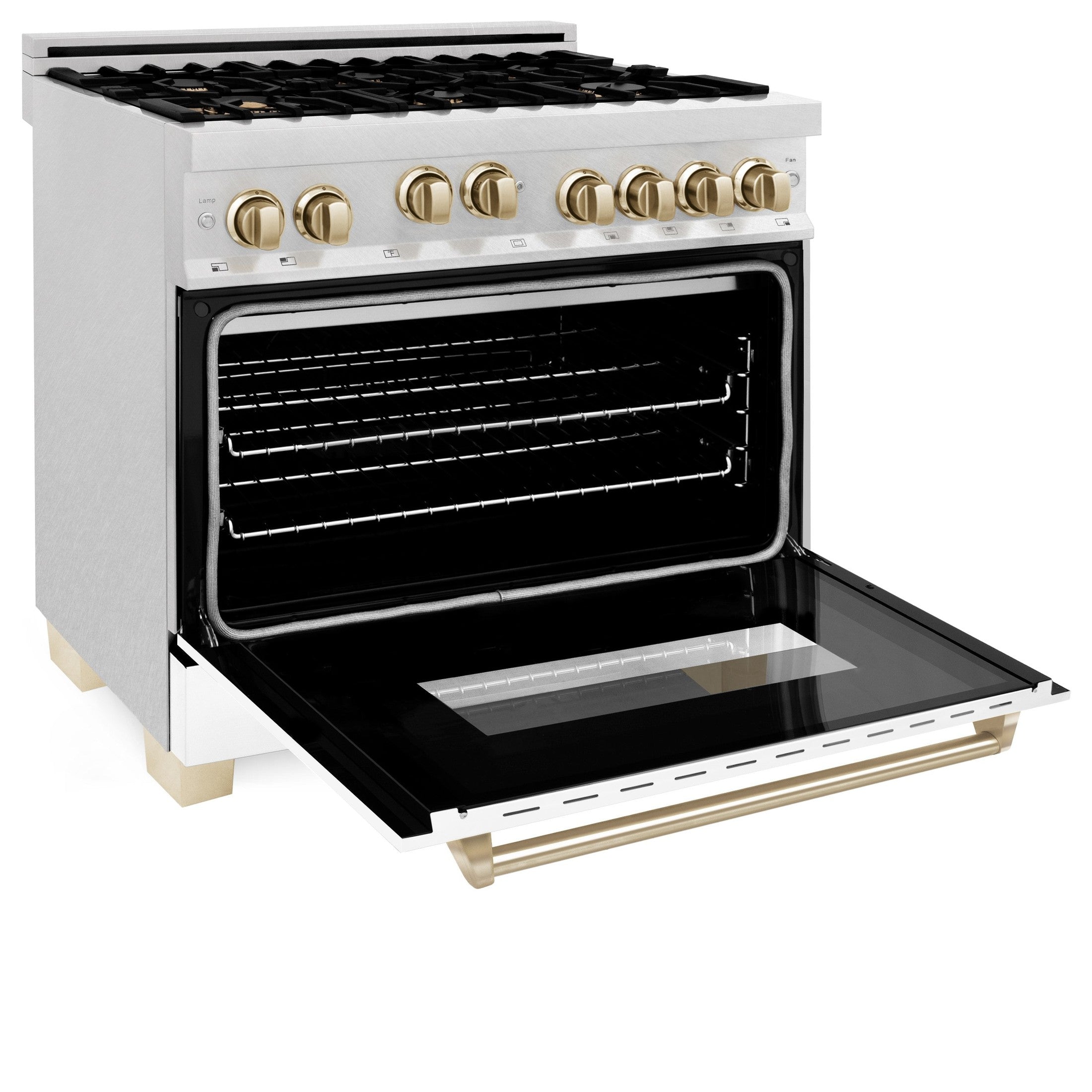ZLINE 36" 4.6 cu. ft. Range with Gas Stove and Gas Oven in DuraSnow Stainless Steel with White Matte Door and Accents