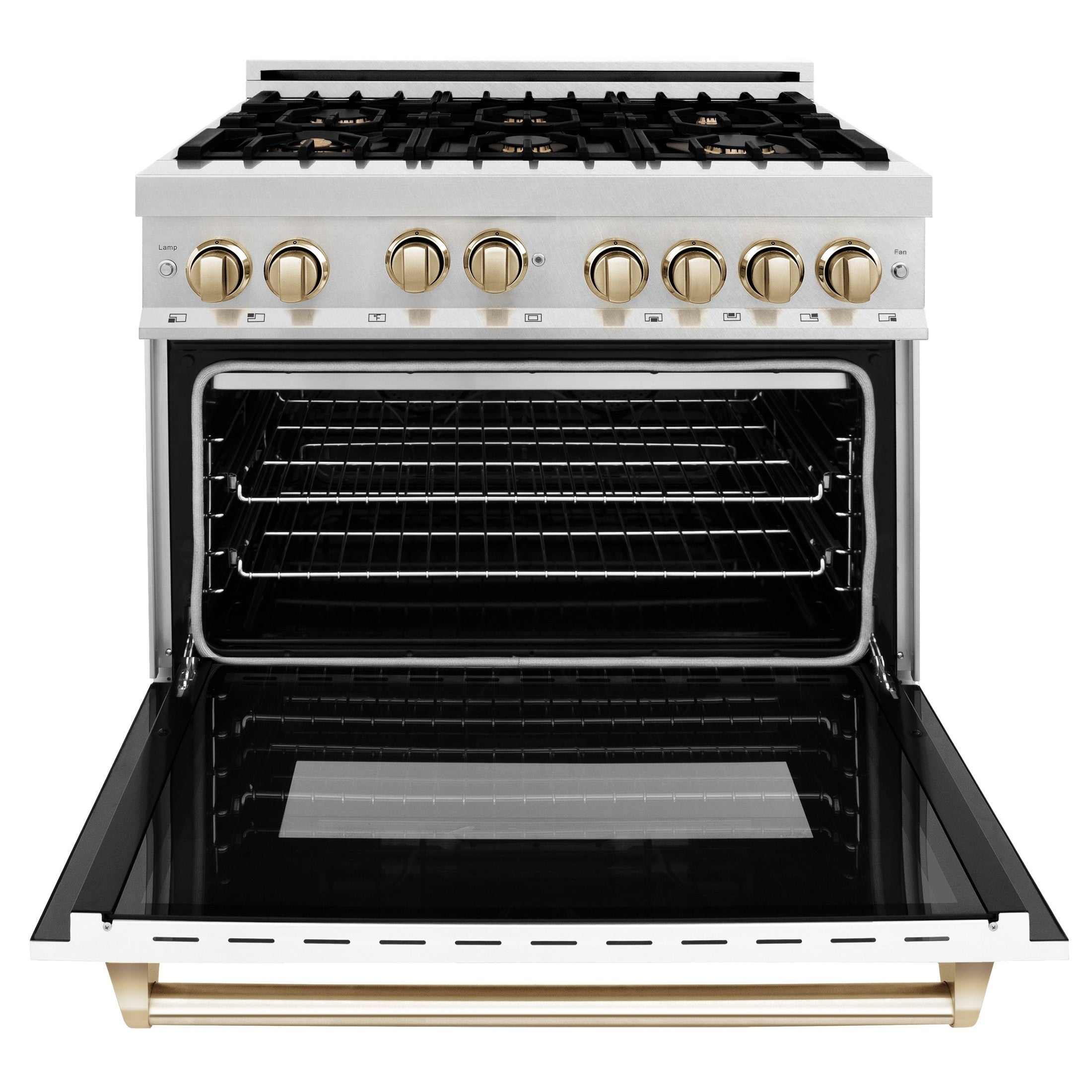 ZLINE 36" 4.6 cu. ft. Range with Gas Stove and Gas Oven in DuraSnow Stainless Steel with White Matte Door and Accents