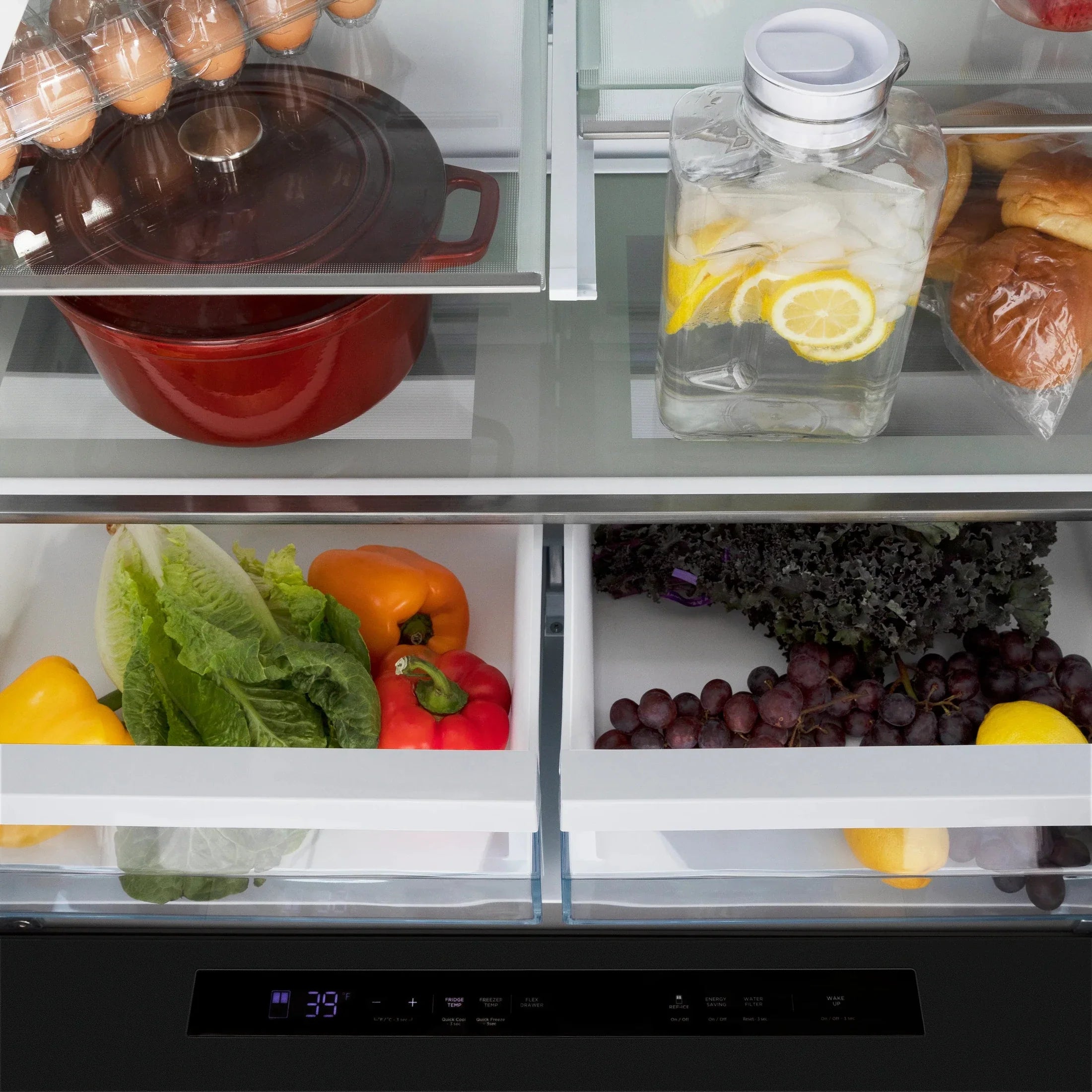 ZLINE 36" Autograph Edition 21.6 cu. ft Freestanding French Door Refrigerator with Water and Ice Dispenser in Fingerprint Resistant Black Stainless Steel with Autograph Handles