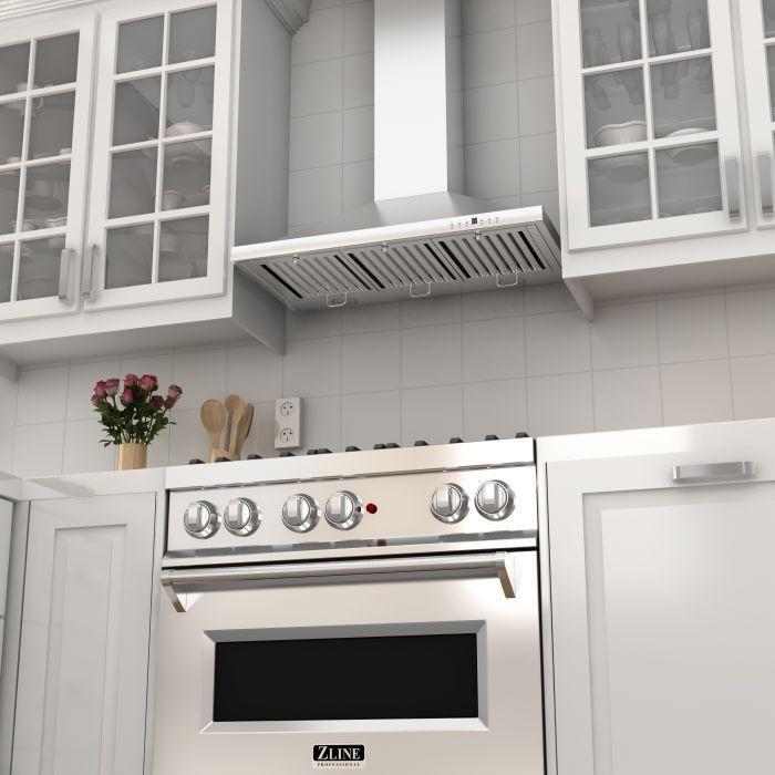 ZLINE Appliance Package - 36 in. Dual Fuel Range with DuraSnow® Door & 36 in. Range Hood - 2KP-RASNRH36