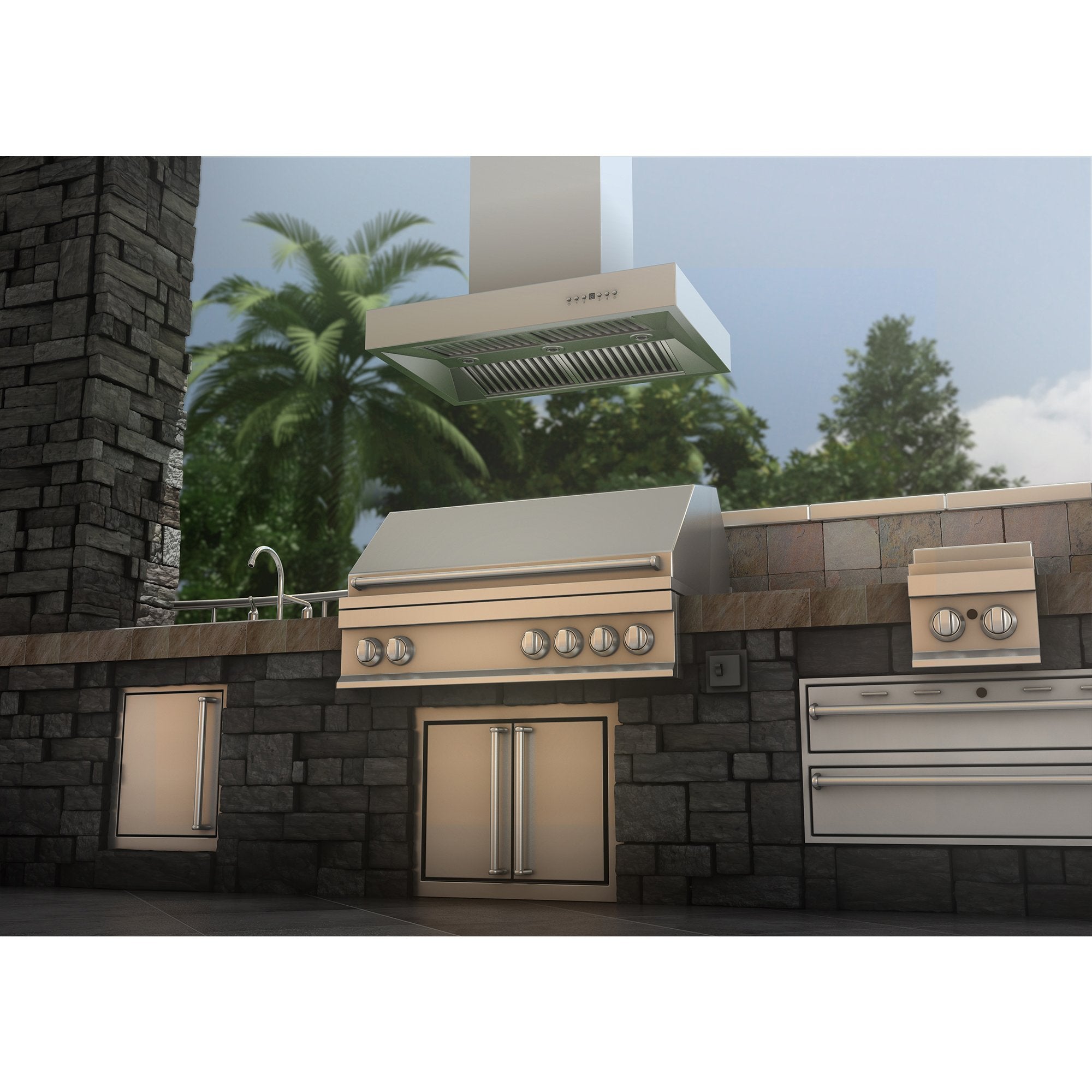 ZLINE 36 in. Remote Blower Island Mount Range Hood in Stainless Steel - KECOMi-RD-36