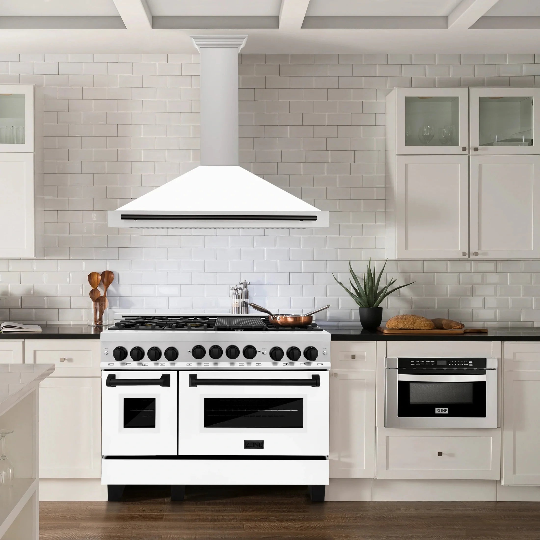 ZLINE 48" Autograph Edition Stainless Steel Range Hood with White Matte Shell 