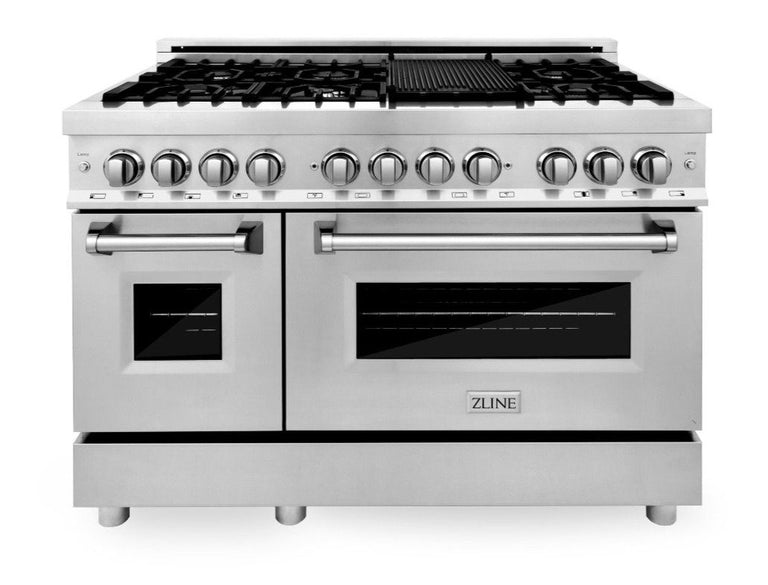 ZLINE 48 in. Dual Fuel Range & 48 in. 700 CFM Range Hood Package, 2KP-RARHC48