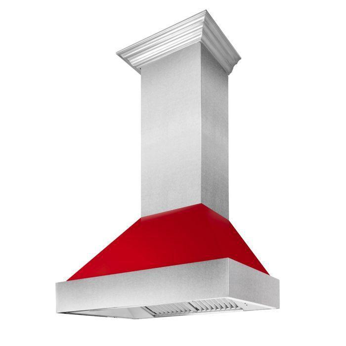 ZLINE Appliance Package - 48 in. Dual Fuel Range with Red Gloss Door & 48 in. Range Hood Package - 2KP-RASRGRH48