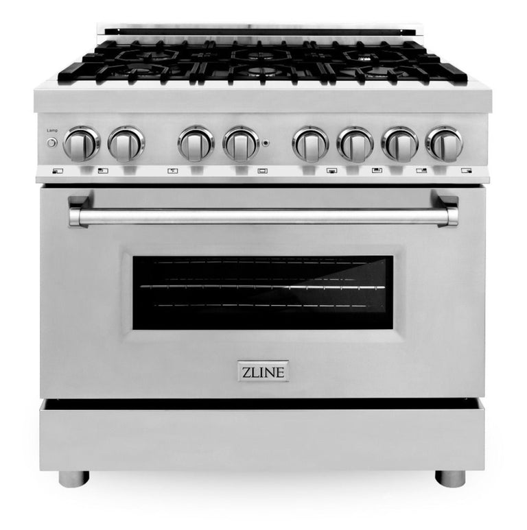 ZLINE Appliance Package - 36 in. Dual Fuel Range, Range Hood, Dishwasher - 3KP-RARH36-DW