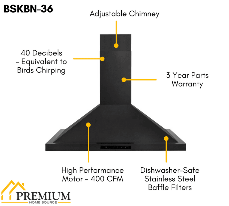 ZLINE Appliance Package 36 in. Gas Range, 36 in. Range Hood - Black Stainless, 2KP-RGBRH36