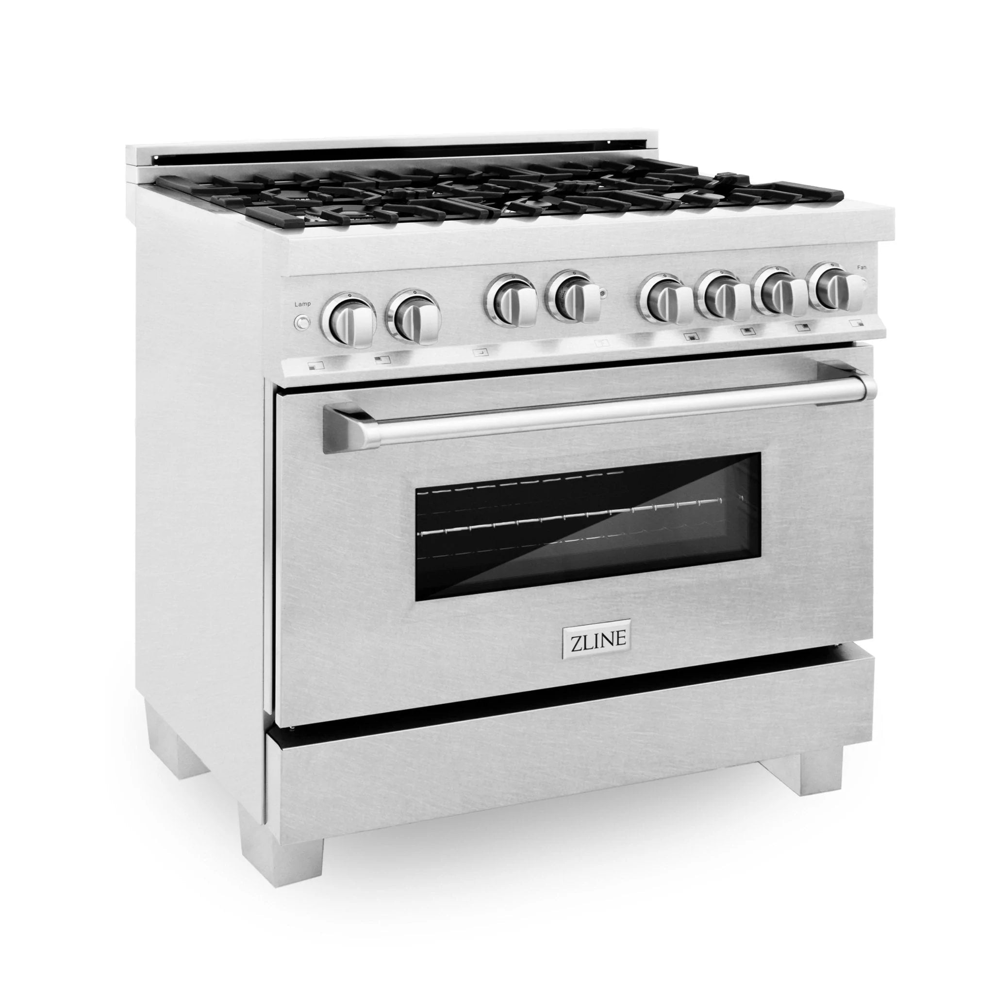 ZLINE Appliance Package - 36" Kitchen Package with DuraSnow® Stainless Steel Gas Range, Ducted Range Hood and Dishwasher - 3KP-RGSRH36-DW