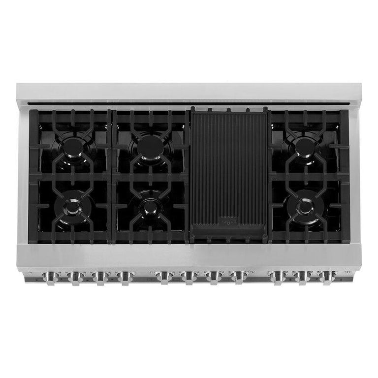 ZLINE Appliance Package - 48 In. Dual Fuel Range, 700CFM Range Hood, Microwave Oven, 3KP-RARHC48-MO