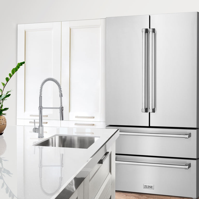 ZLINE Appliance Package - 48 in. Dual Fuel Range, Range Hood, 3 Rack Dishwasher, Refrigerator - 4KPR-RARH48-DWV
