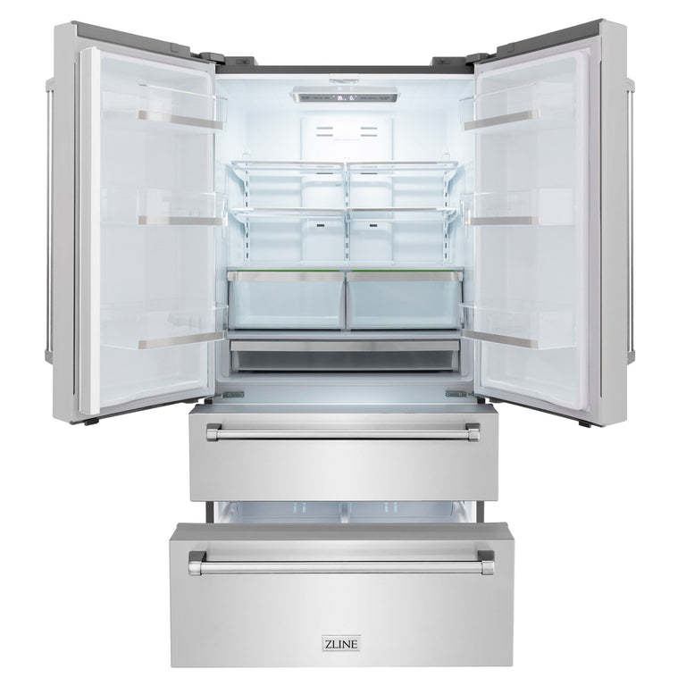 ZLINE Appliance Package - 48 in. Dual Fuel Range, Range Hood, 3 Rack Dishwasher, Refrigerator - 4KPR-RARH48-DWV