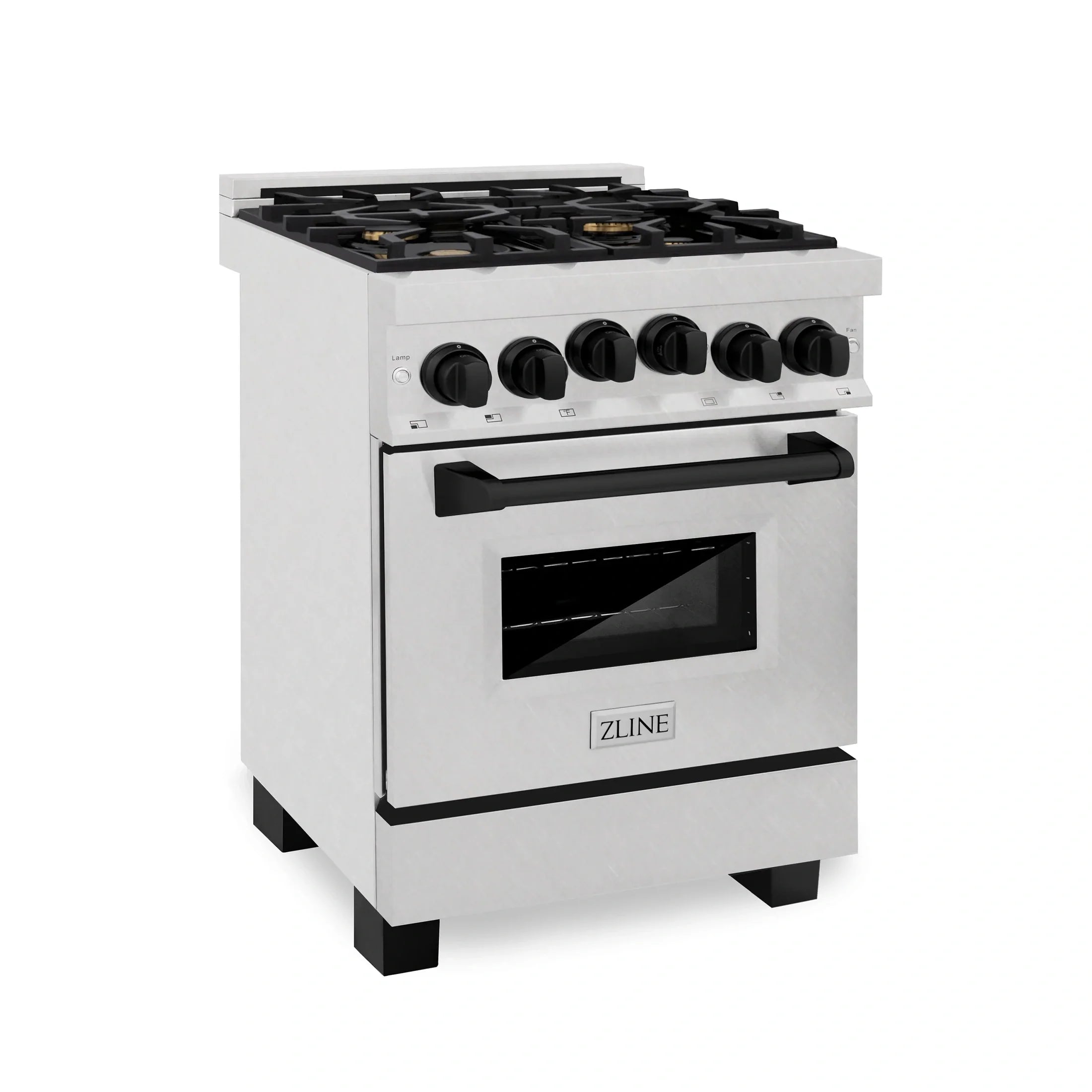 ZLINE Autograph Edition 24" 2.8 cu. ft. Range with Gas Stove and Gas Oven in DuraSnow Stainless Steel with Champagne Bronze Accents