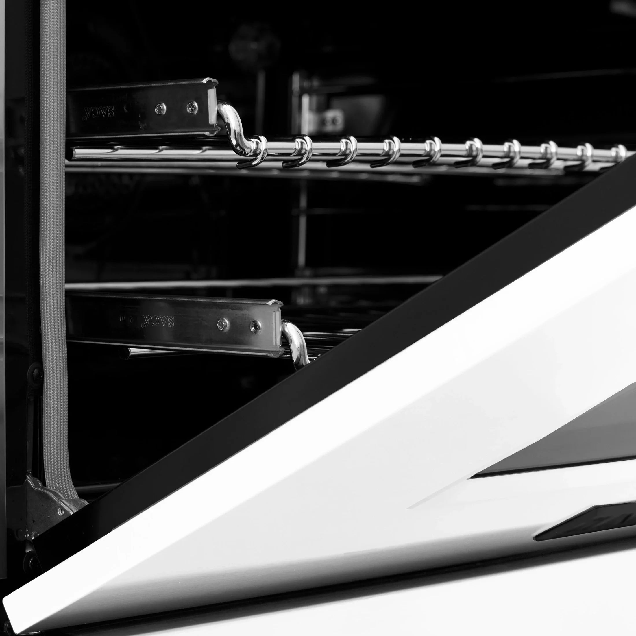 ZLINE Autograph Edition 24" 2.8 cu. ft. Range with Gas Stove and Gas Oven in DuraSnow Stainless Steel with White Matte Door and Matte Black Accents 
