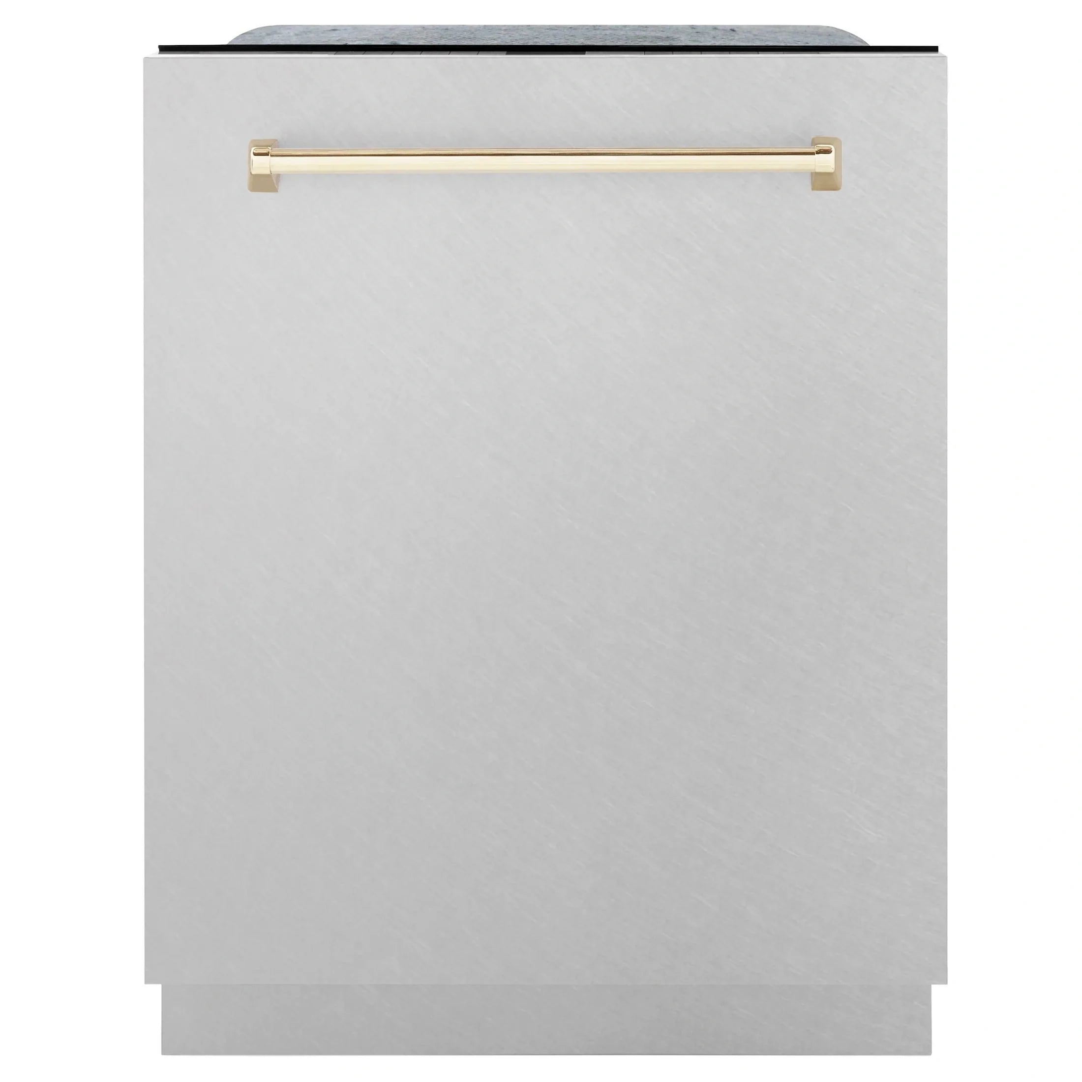 ZLINE Autograph Edition 24" 3rd Rack Top Control Tall Tub Dishwasher in DuraSnow Stainless Steel with Accent Handle, 45dBa
