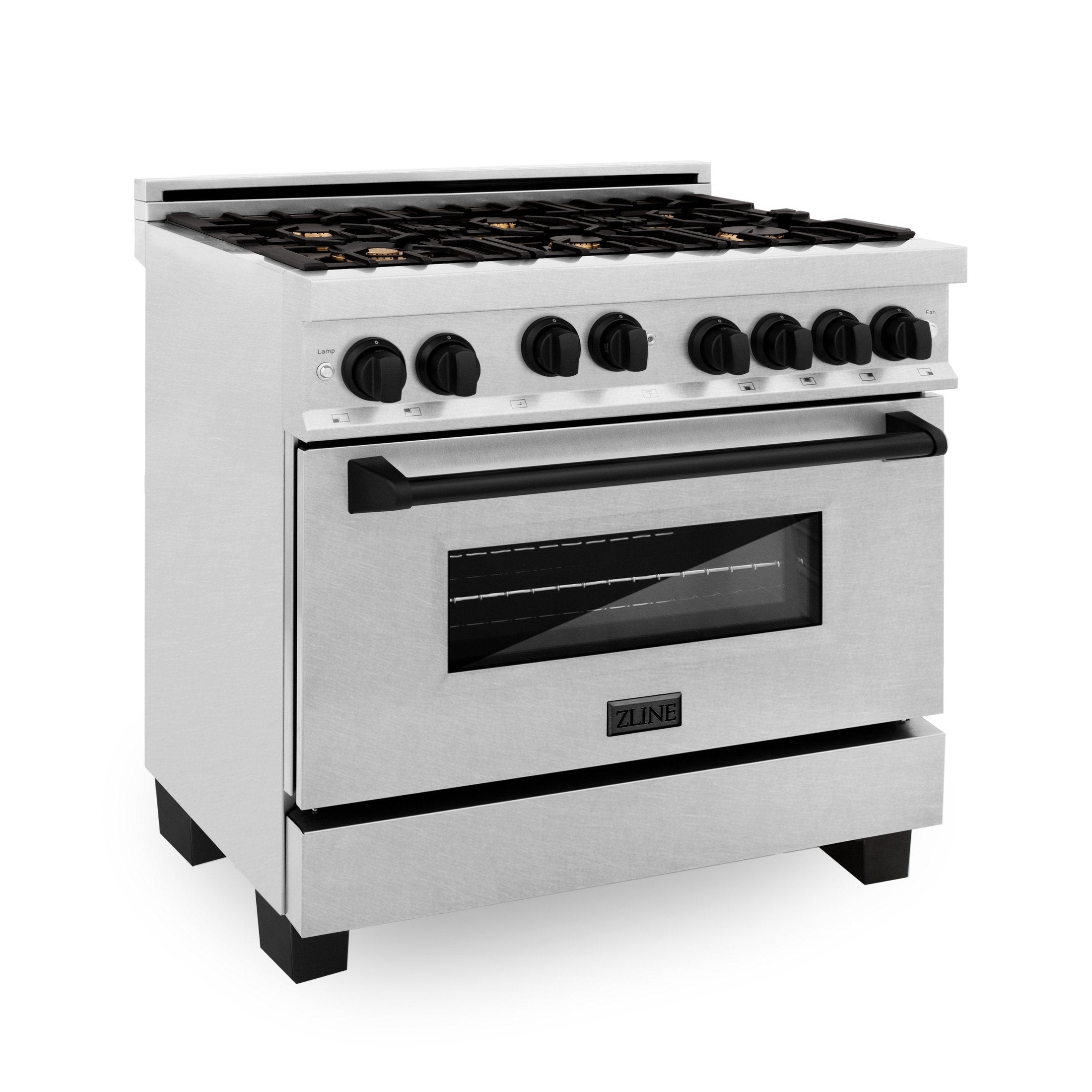 ZLINE Autograph Edition 36" 4.6 cu. ft. Range with Gas Stove and Gas Oven in DuraSnow Stainless Steel with Accents