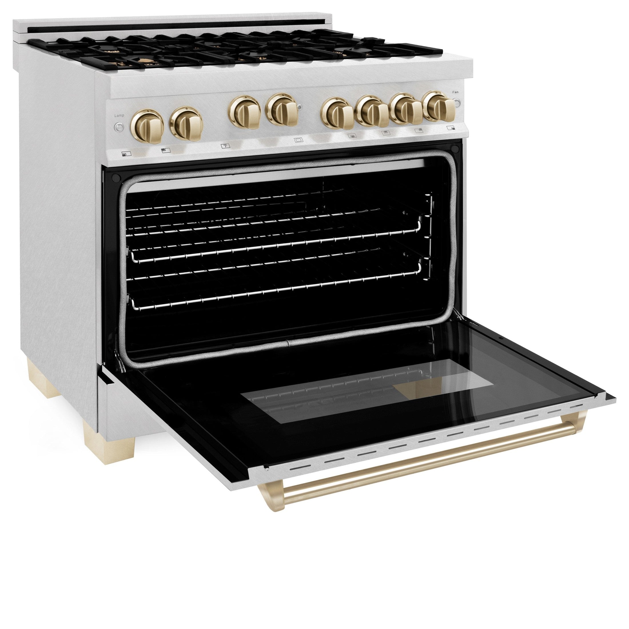 ZLINE Autograph Edition 36" 4.6 cu. ft. Range with Gas Stove and Gas Oven in DuraSnow Stainless Steel with Accents