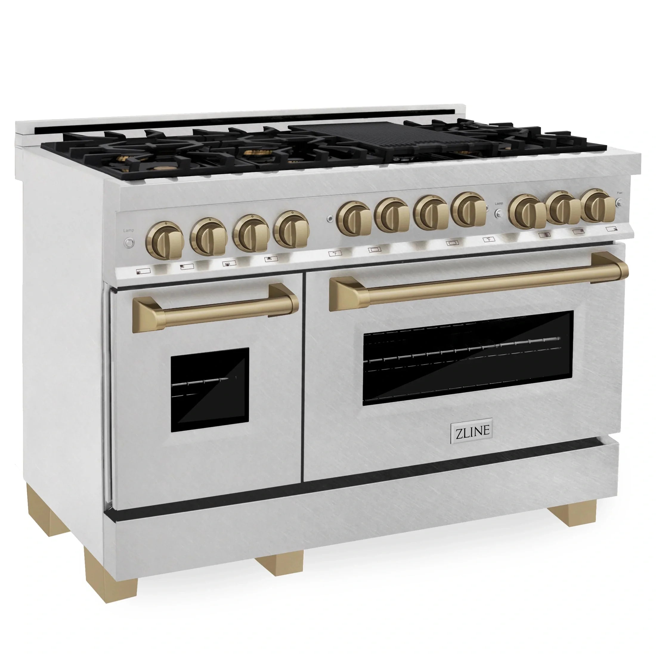 ZLINE Autograph Edition 48" 6.0 cu. ft. Range with Gas Stove and Gas Oven in DuraSnow Stainless Steel with Accents