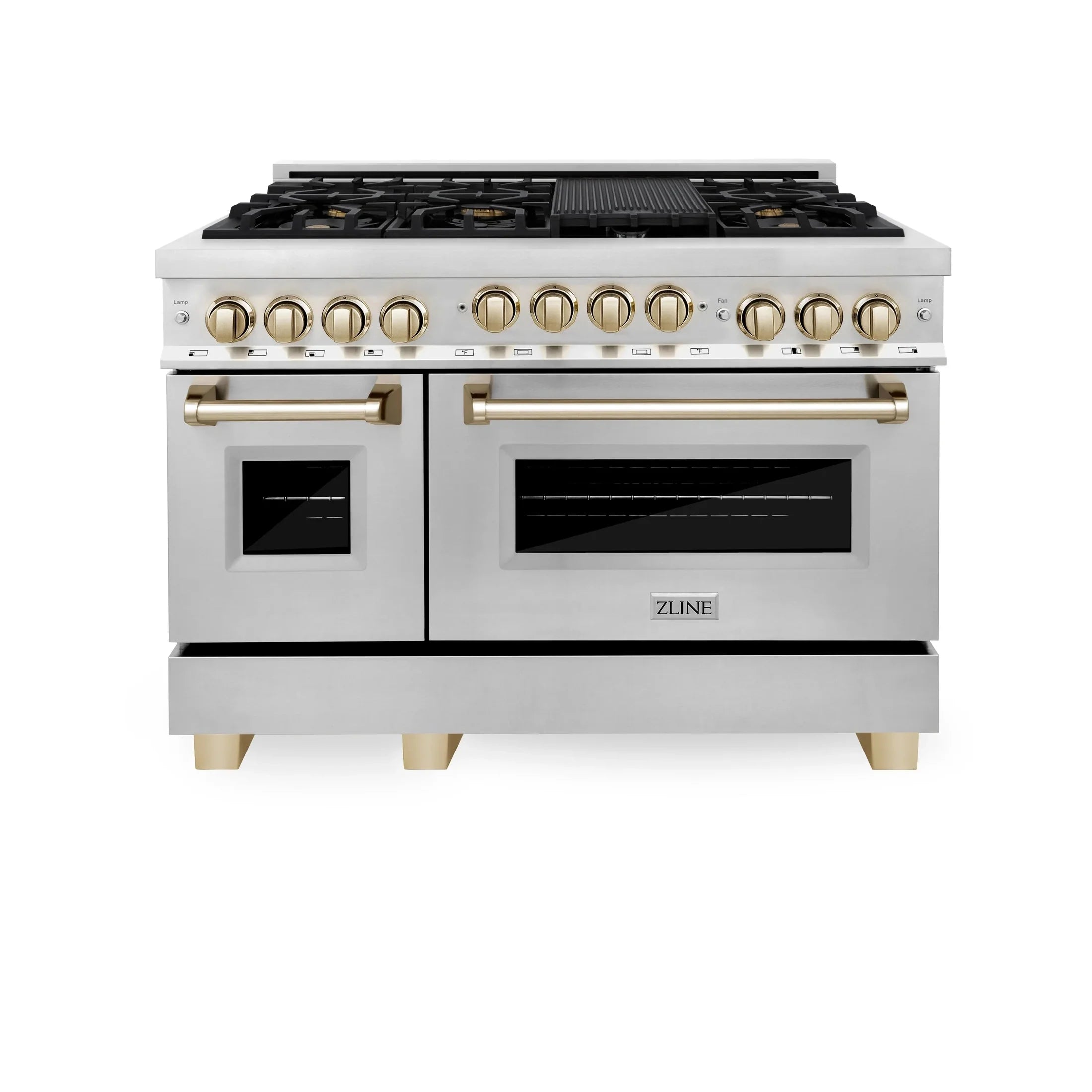 ZLINE Autograph Edition 48" 6.0 cu. ft. Range with Gas Stove and Gas Oven in DuraSnow Stainless Steel with Accents