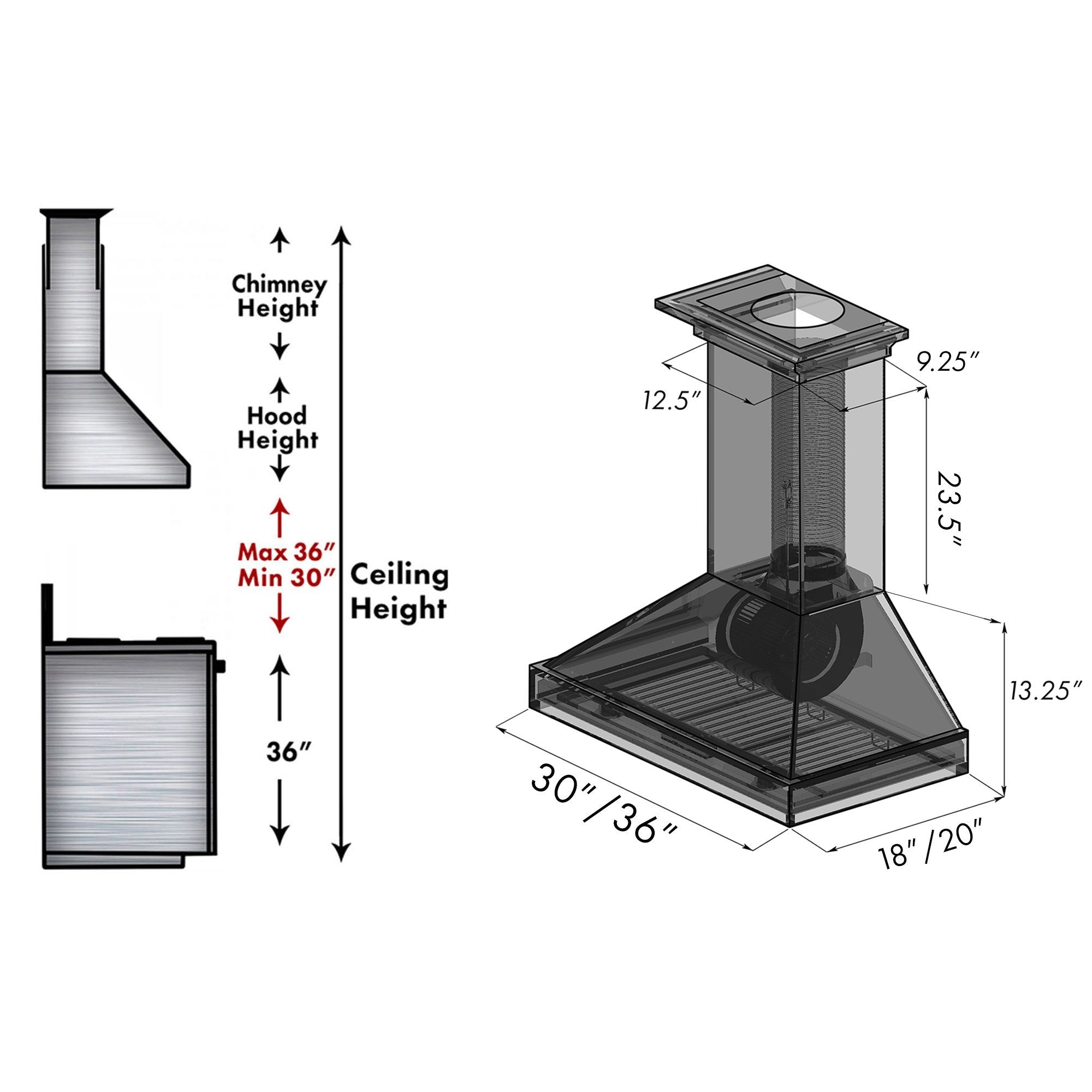 ZLINE Carved Wooden Wall Mount Range Hood in Walnut - Includes Motor - KBRRC