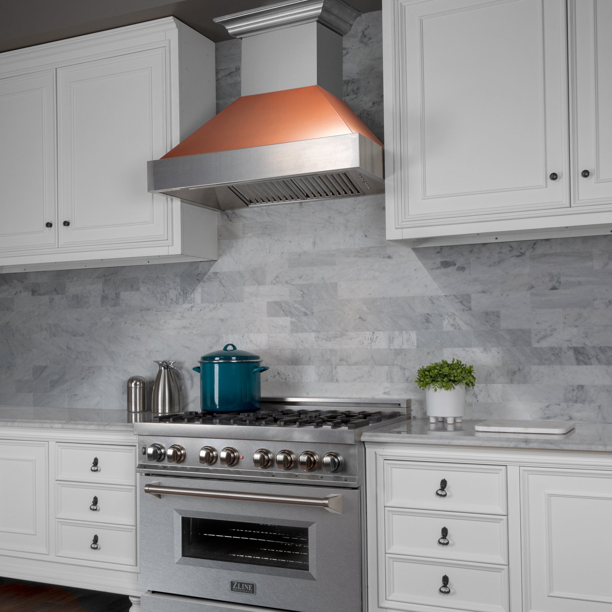ZLINE DuraSnow Stainless Steel Range Hood with Copper Shell 
