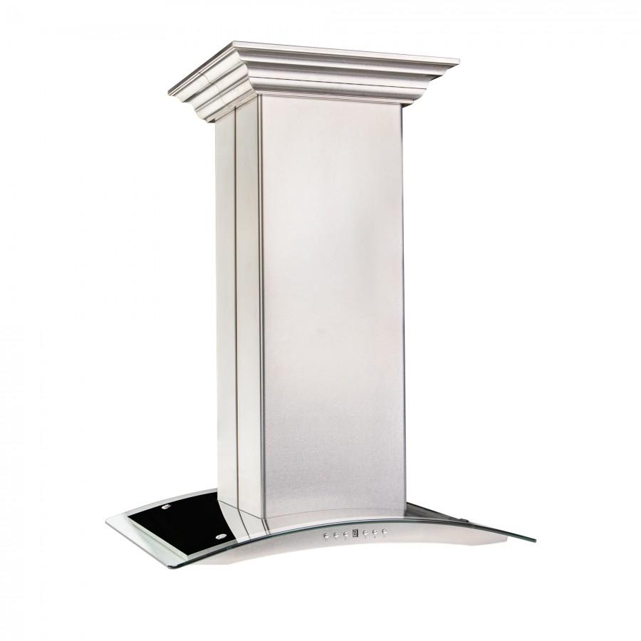 ZLINE Island Mount Range Hood in DuraSnow Stainless Steel & Glass 
