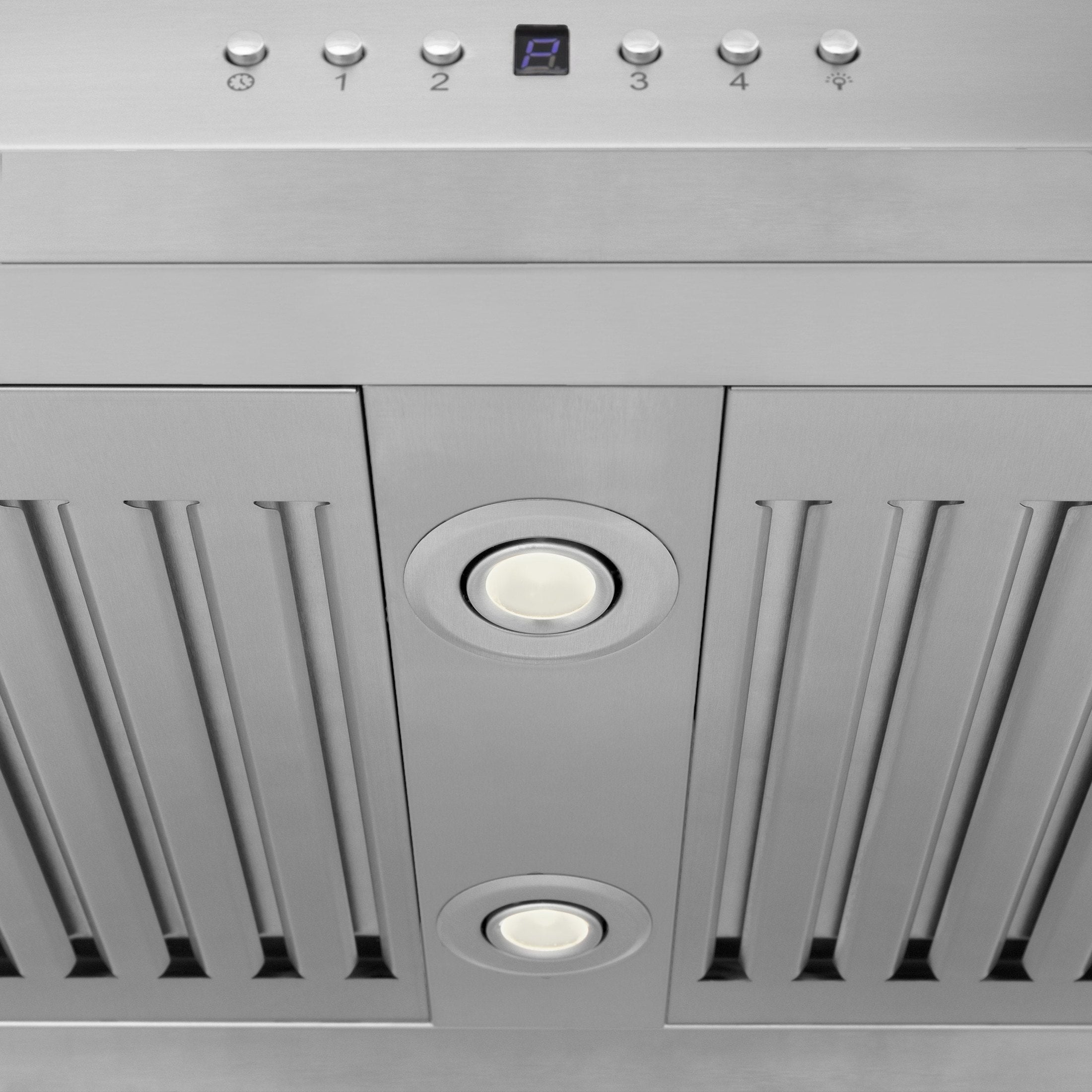 Products ZLINE Island Mount Range Hood in Stainless Steel with Built-in CrownSound‚ Bluetooth Speakers