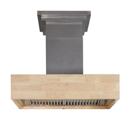 ZLINE Remote Blower Designer Series Wooden Wall Mount Range Hood in Butcher Block - 681M-RS-400