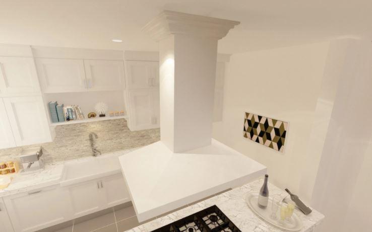 ZLINE Wooden Island Mount Range Hood in White - Includes Remote Motor 